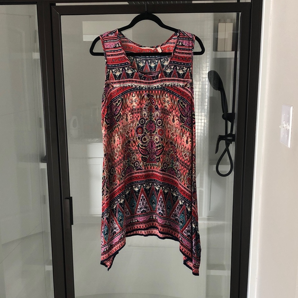 Soft Surroundings Sleeveless bohemian boho aztec print tunic top S 100% Rayon